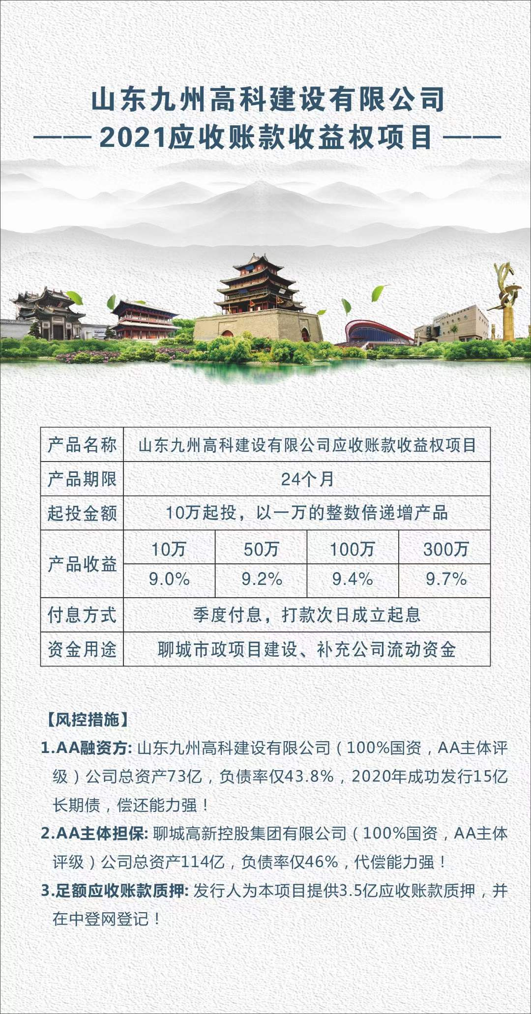 山东九州高科建设有限公司2021应收账款收益权项目