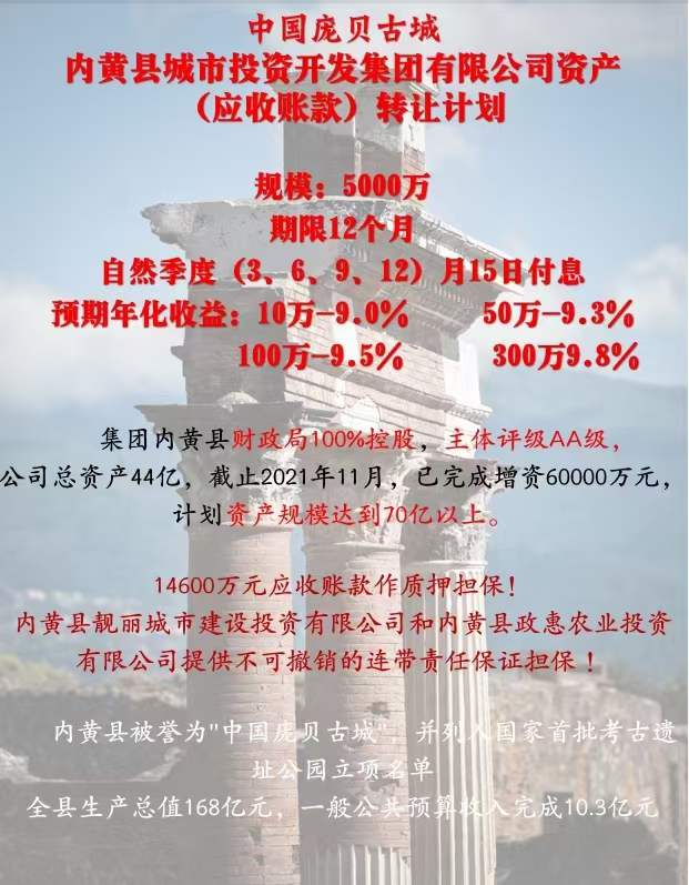 内黄县城市投资开发集团有限公司资产（应收账款）转让计划