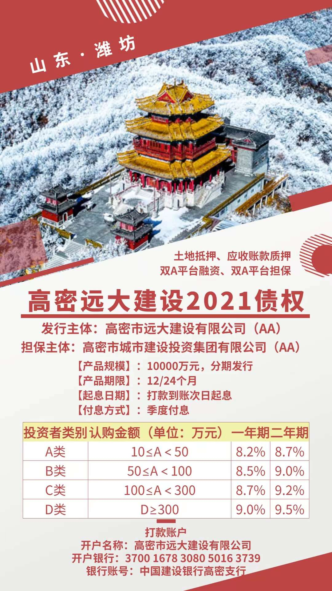 高密远大建设2021债权