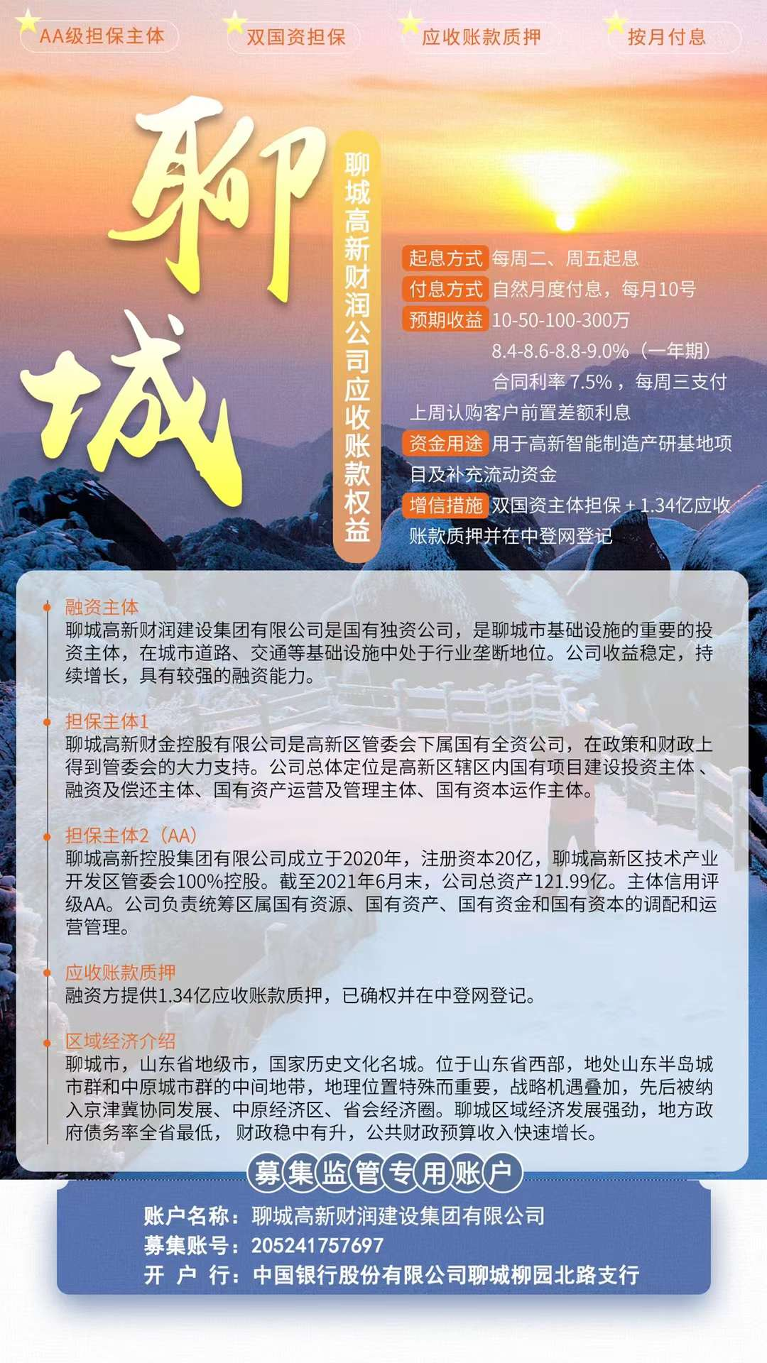 聊城高新财润公司应收账款权益