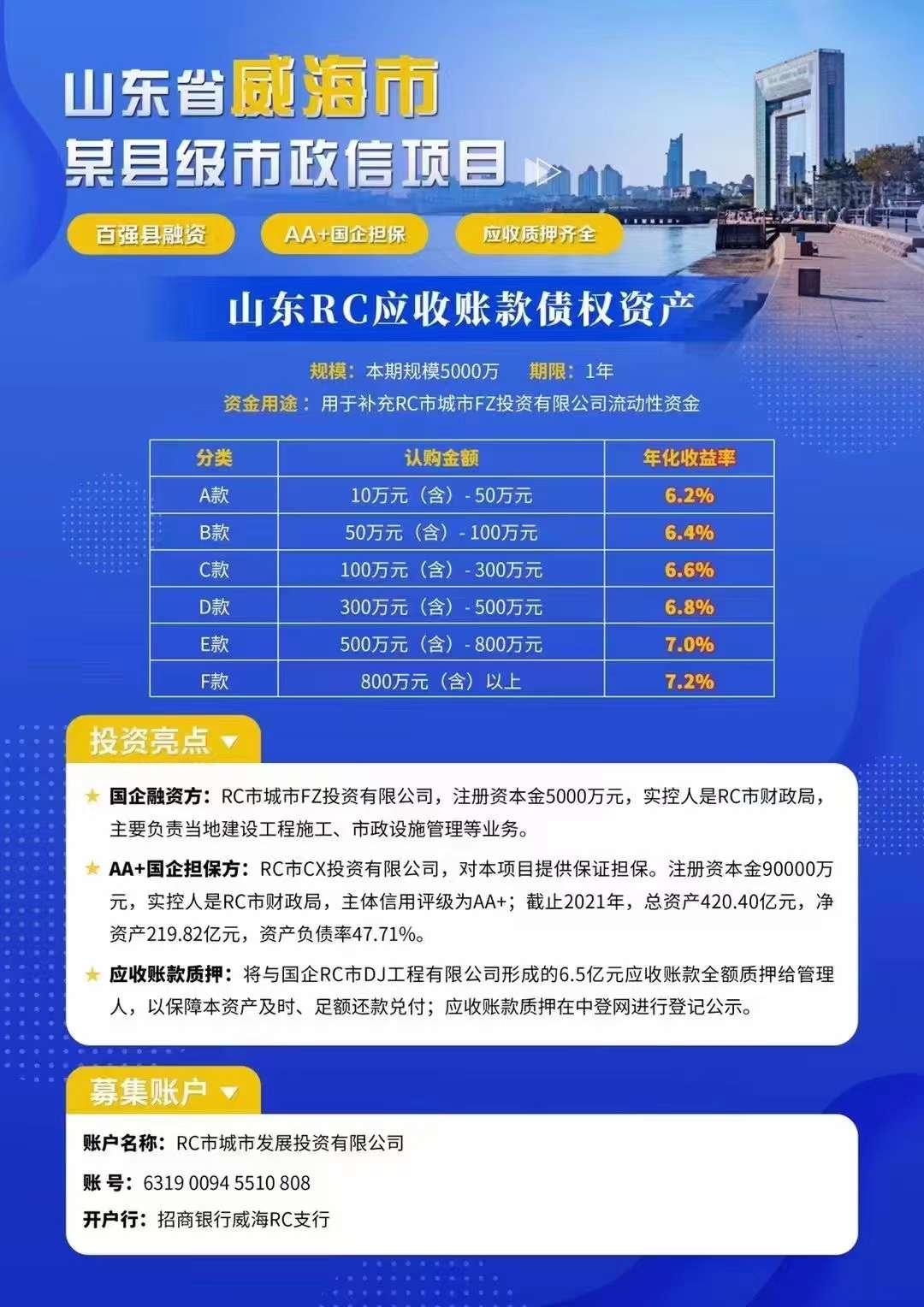 山东RC应收账款债权资产