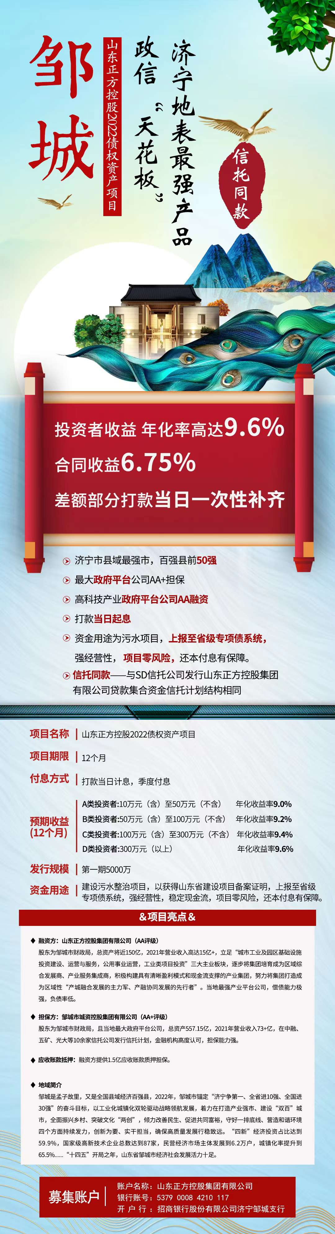 山东正方控股2022债权资产项目1期